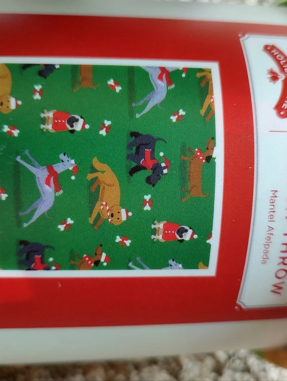 Holiday Time Christmas Dog Plush Throw